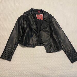 Kids Black Faux Leather Jacket